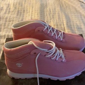 Pink Timberland boots